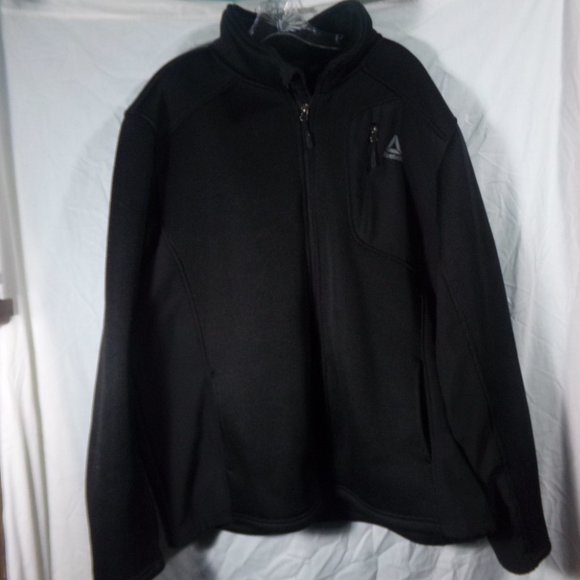 Reebok Jackets & Coats Reebox Black Mixed Media Softshell Fleece